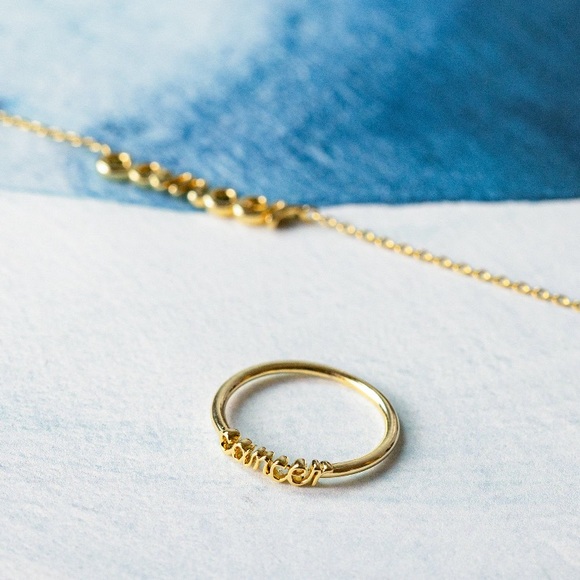 Cancer Minimalist Zodiac Sign Astrology Boho Ring - Picture 4 of 10